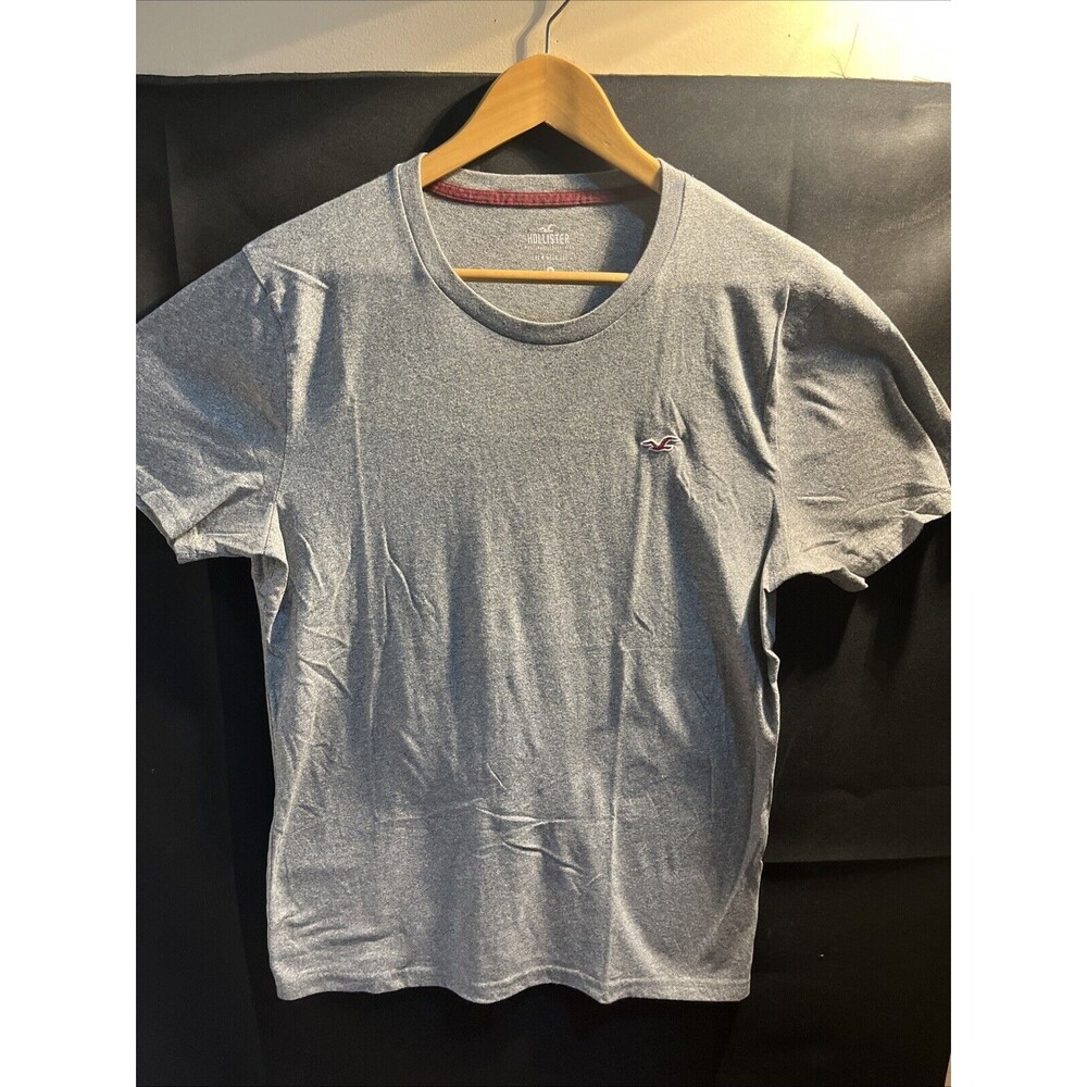 Hollister Mens T-shirt Gray MediumCrew Neck Short Sleeve Stretch Logo